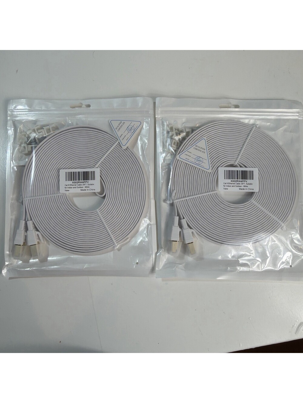 Ercielook CAT8 Ethernet Cable 2-Pack25ft High Speed,Shielded Flat Internet Cable
